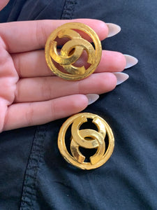 Vintage Chanel Chunky CC Earrings