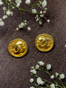 Vintage Chanel Dotted CC Earrings