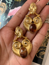 Load image into Gallery viewer, Vintage Brown Art Deco Earrings