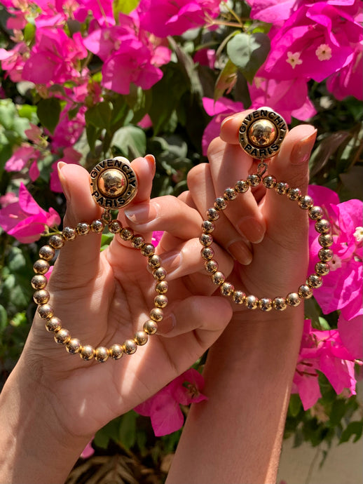 Vintage Givenchy Chunky Logo Hoops