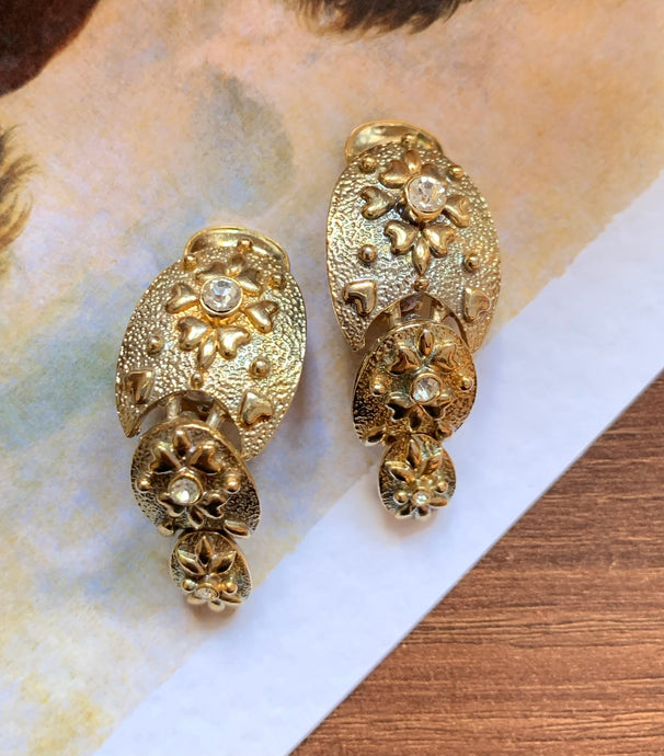 Vintage Mixed Metal Flower Earrings