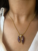 Load image into Gallery viewer, Vintage Purple Enamel Horseshoe Necklace