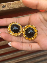 Load image into Gallery viewer, Vintage Black Crown Earrings