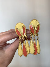 Load image into Gallery viewer, Vintage Peach &amp; Yellow Dangler Earrings