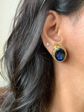 Load image into Gallery viewer, Vintage Blue Stone Filigree Earrings