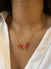 Load image into Gallery viewer, Vintage Red Enamel Necklace