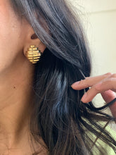 Load image into Gallery viewer, Vintage Gold Mini Croissant Earrings