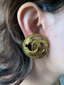 Vintage Chanel Chunky CC Earrings