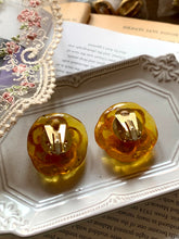 Load image into Gallery viewer, Vintage Citrine Patterned Earrings