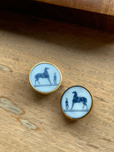 Load image into Gallery viewer, Vintage Hermes Horse Button Earrings