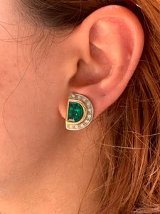 Vintage Crescent Gem Earrings