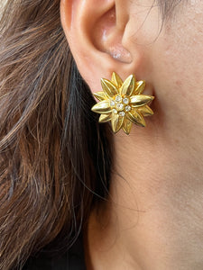 Vintage Gold Sunflower Studs