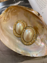 Load image into Gallery viewer, Vintage Chunky Pearl &amp; Diamond Earrings
