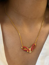 Load image into Gallery viewer, Vintage Red Enamel Necklace