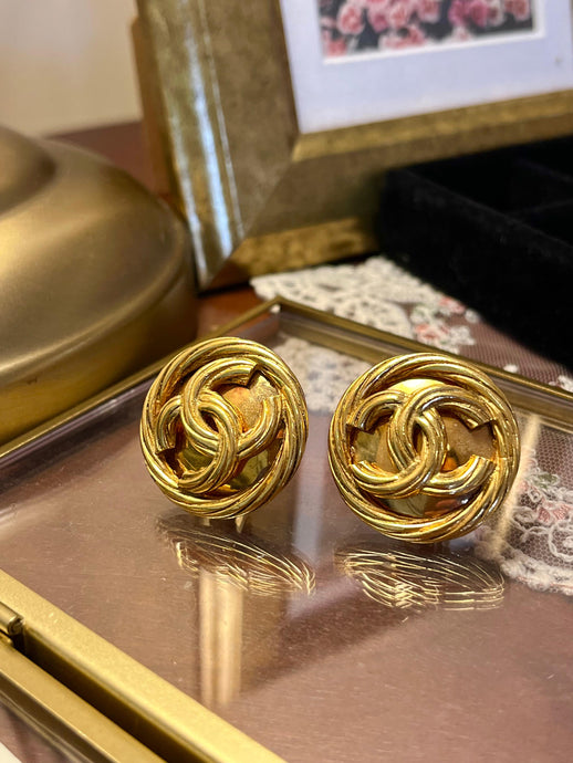 Vintage Chanel CC Chunky Rope Earrings