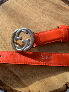 Vintage Gucci Logo Orange Belt