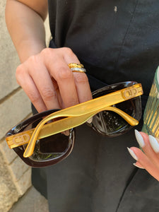 Vintage Christian Dior Gold CD Sunglasses