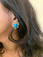 Load image into Gallery viewer, Vintage Turquoise Filigree Earrings