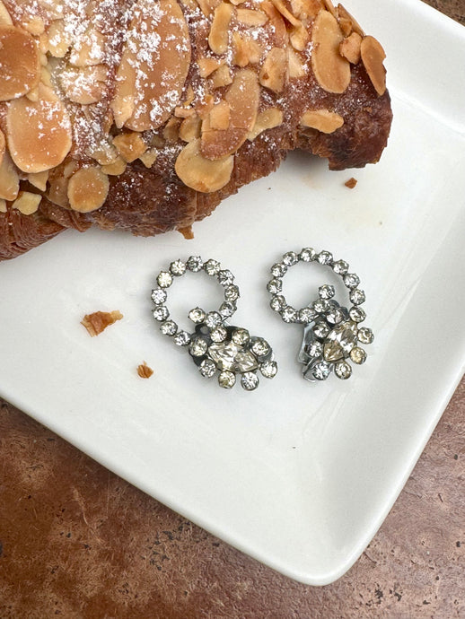 Vintage Diamond Leaf Earrings