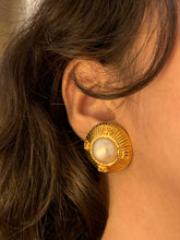 Load image into Gallery viewer, Vintage Chanel Pearl CC Stud Earrings