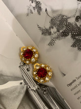 Load image into Gallery viewer, Vintage Red Diamond Earrings