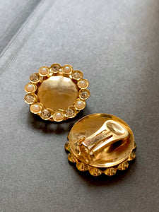 Vintage Gold Flower Pearl Earrings