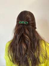 Load image into Gallery viewer, Vintage Green Stones Hair Clip