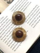 Load image into Gallery viewer, Vintage Brown Arc Sphere Earrings