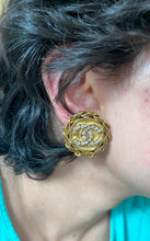 Load image into Gallery viewer, Vintage Chanel Diamond CC Logo Earrings