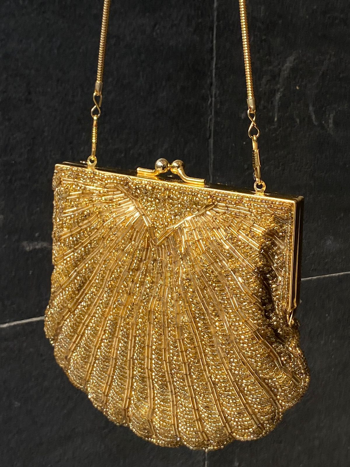 Vintage Gold Shell Bag