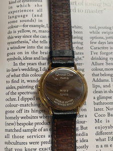 Vintage Christian Dior Gold Leather Watch