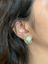 Load image into Gallery viewer, Vintage Silver Pearl Mini Earrings