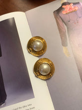 Load image into Gallery viewer, Vintage Chanel Pearl CC Stud Earrings