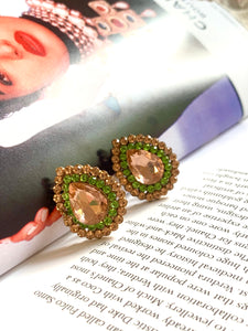 Vintage Layered Gem Drop Earrings