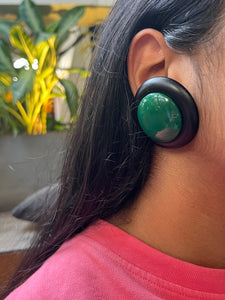 Vintage Green And Black Chunky Earrings