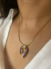 Load image into Gallery viewer, Vintage Purple Enamel Horseshoe Necklace