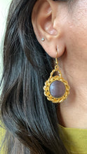 Load image into Gallery viewer, Vintage Lilac Hoop Earrings