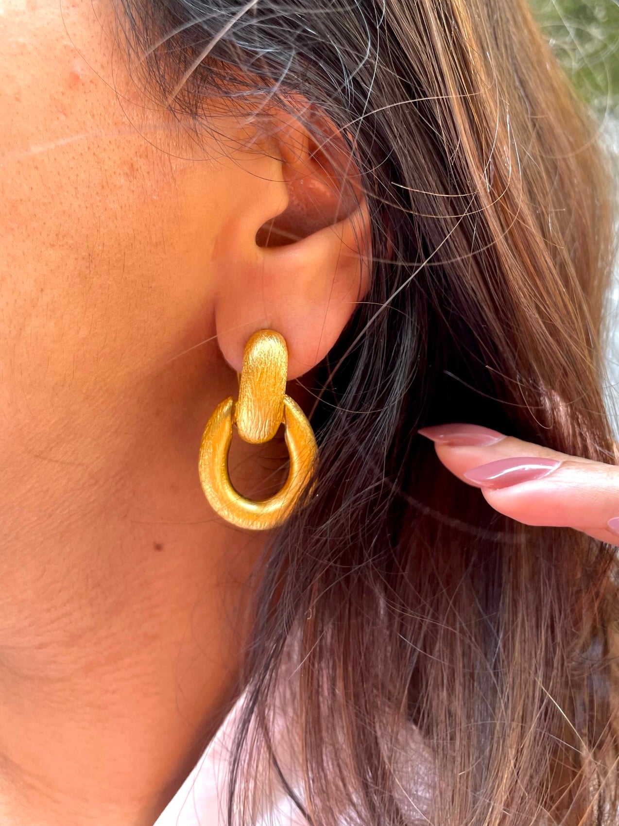 Black matte golden bar stud earrings Golden Twigs | Porcelain Jewelry by  MOceramics