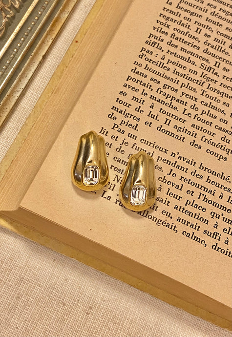 Vintage Diamond Hoops