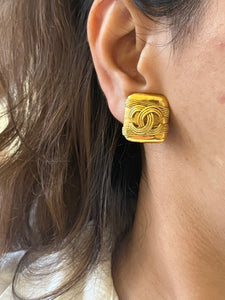 Vintage Chanel CC Sqaure Earrings