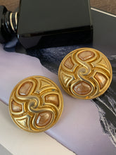 Load image into Gallery viewer, Vintage Carved Pink Stone Statement Earrings