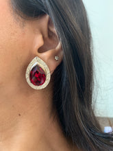 Load image into Gallery viewer, Vintage Ruby Diamond Drop Earrings