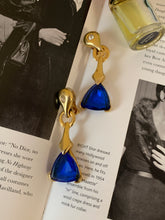 Load image into Gallery viewer, Vintage Art Deco Style Blue Stone Earrings