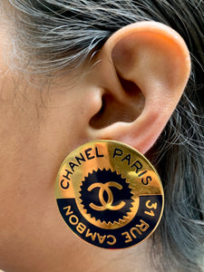 Vintage Chanel Chunky Paris 31 Rue Cambon Earrings
