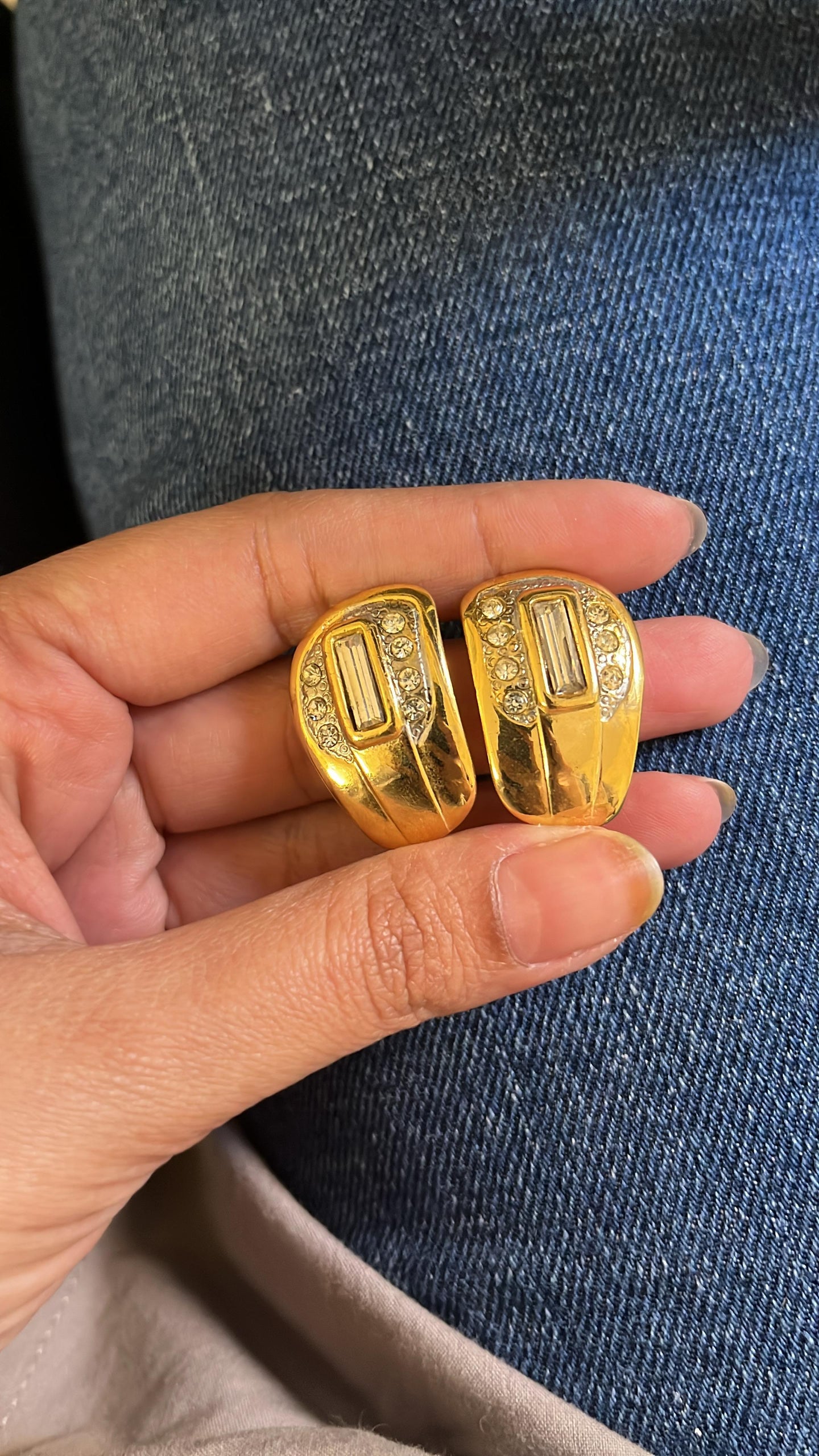 Vintage Ribbed Diamond Earrings