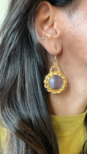 Load image into Gallery viewer, Vintage Lilac Hoop Earrings
