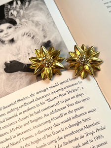 Vintage Gold Sunflower Studs