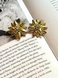 Vintage Gold Sunflower Studs