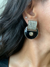 Load image into Gallery viewer, Vintage Black Art Deco Style Earrings