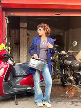 Load image into Gallery viewer, Vintage Escada Plaid Blue Jacket